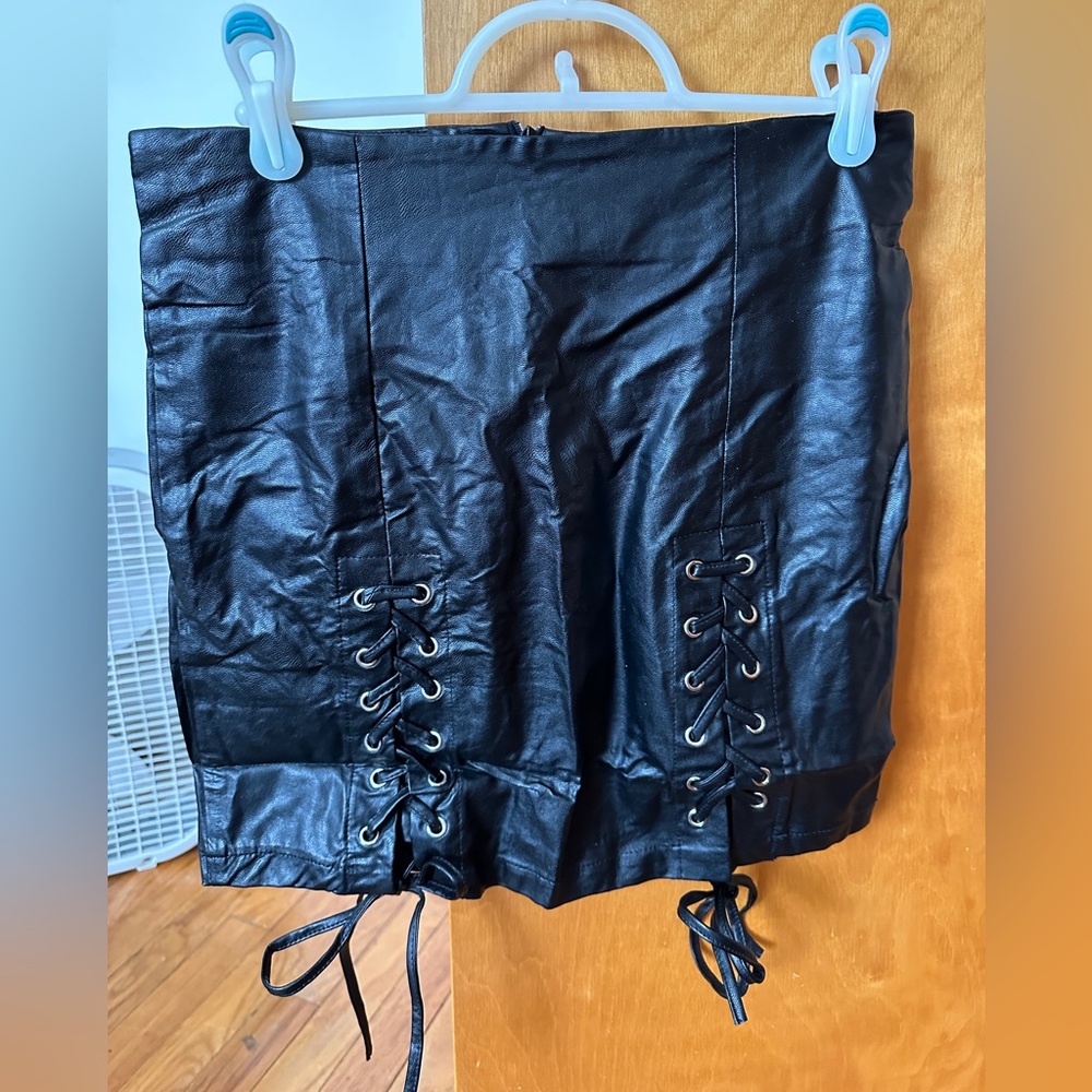 Leather miniskirt